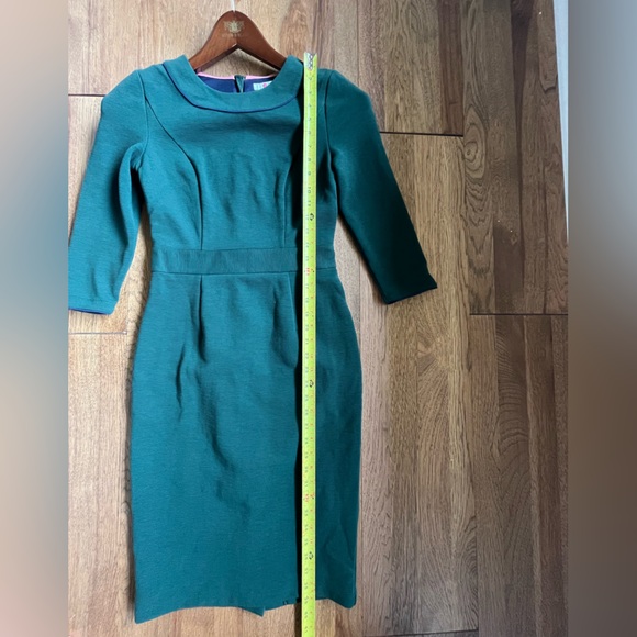 Biden Mia Ottoman‎ Green Midi Sheath Dress Women’s Sz 2 Classic Preppy Academia - Picture 12 of 14